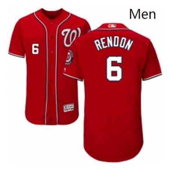 Mens Majestic Washington Nationals 6 Anthony Rendon Red Alternate Flex Base Authentic Collection MLB Jersey